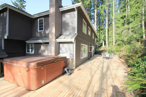 Lower level fireplace